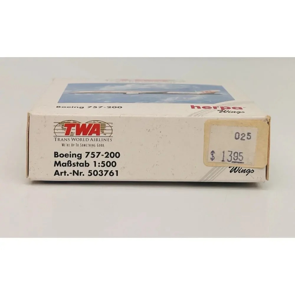 Herpa Wings 1:500 TWA Trans World Airlines Boeing 757-200 Diecast 503761 New